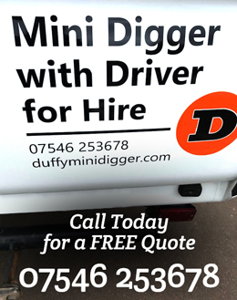 duffy mini digger free quote